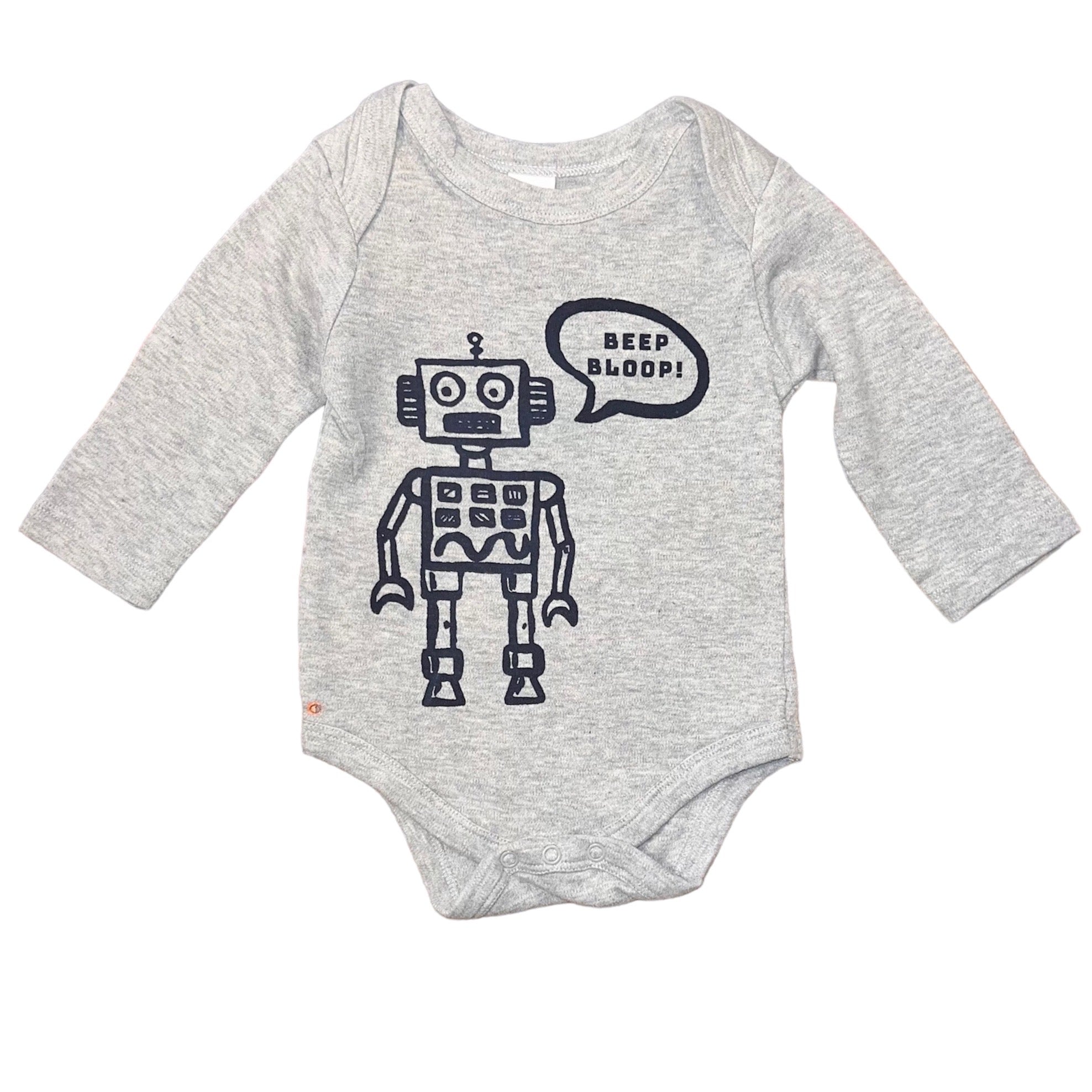 Onesie - Robot - Long Sleeve - Gray - Gift & Gather