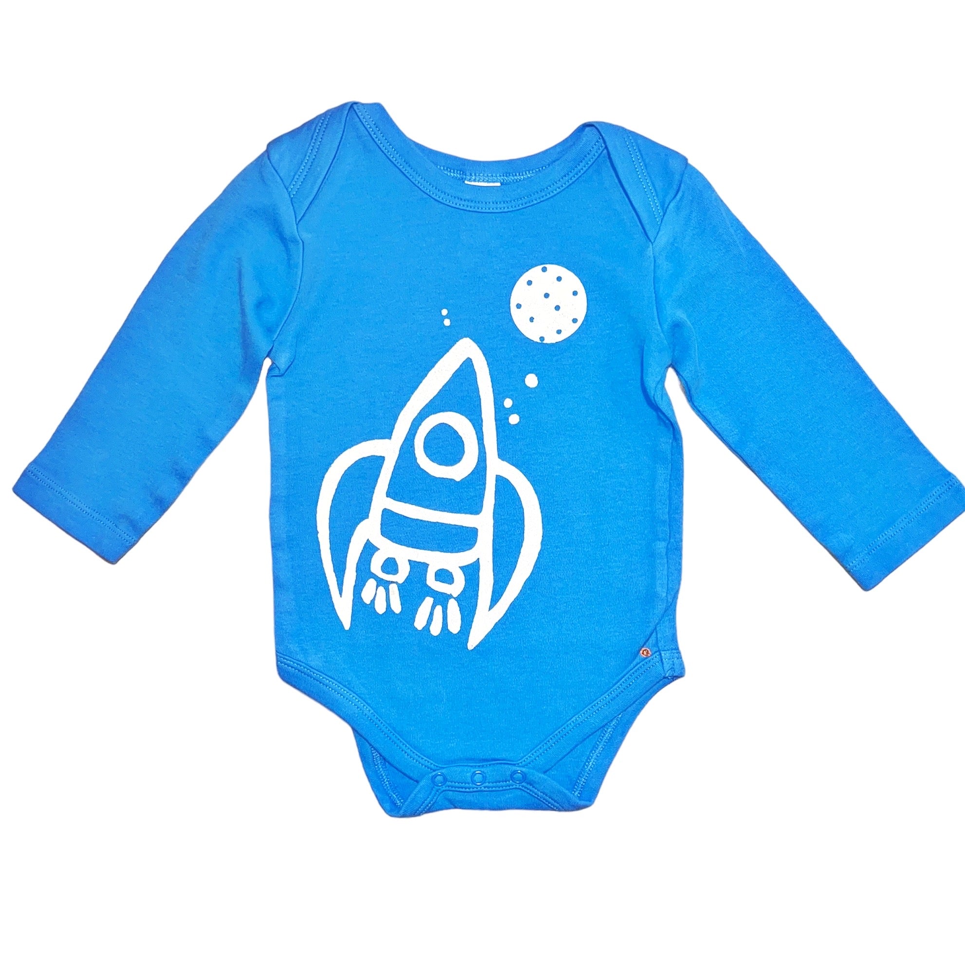 Onesie - Rocket - Long Sleeve - Blue - Gift & Gather