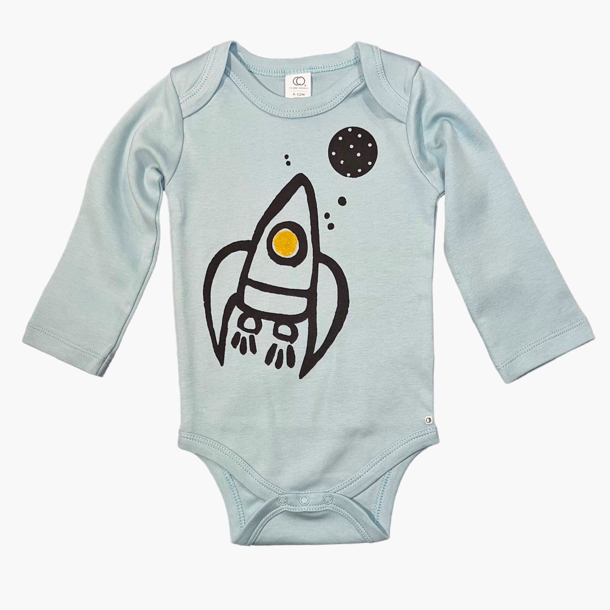 Onesie - Rocket - Long Sleeve - Surf - Gift & Gather