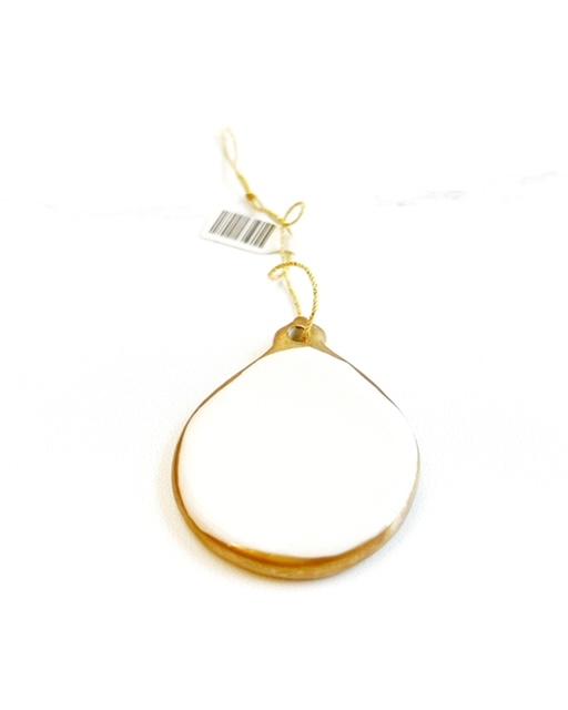 Ornament - Round Gold & White - Gift & Gather