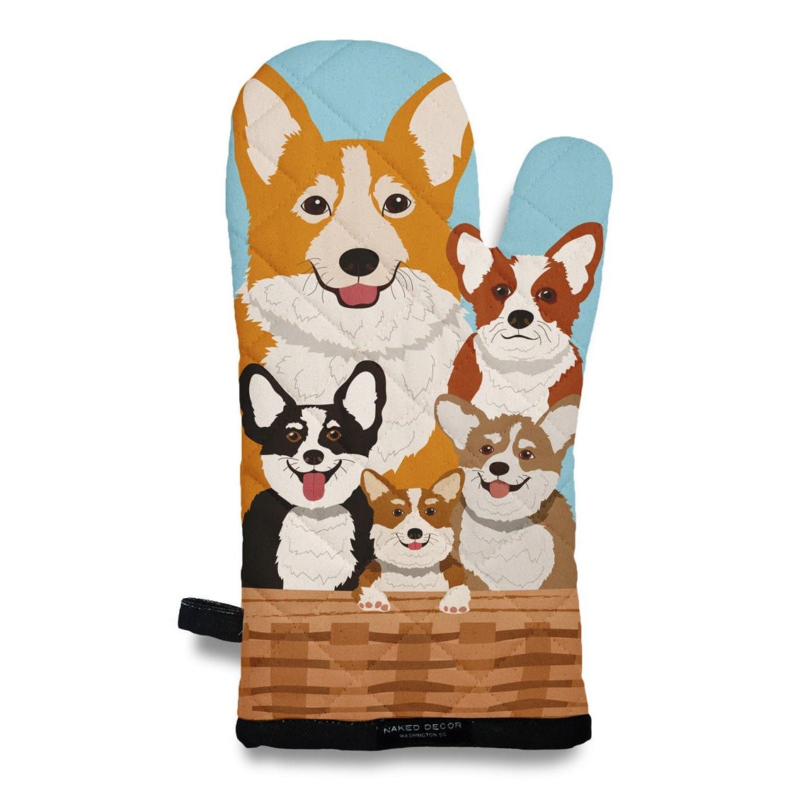 Oven Mitt - Corgi In Basket - Gift & Gather