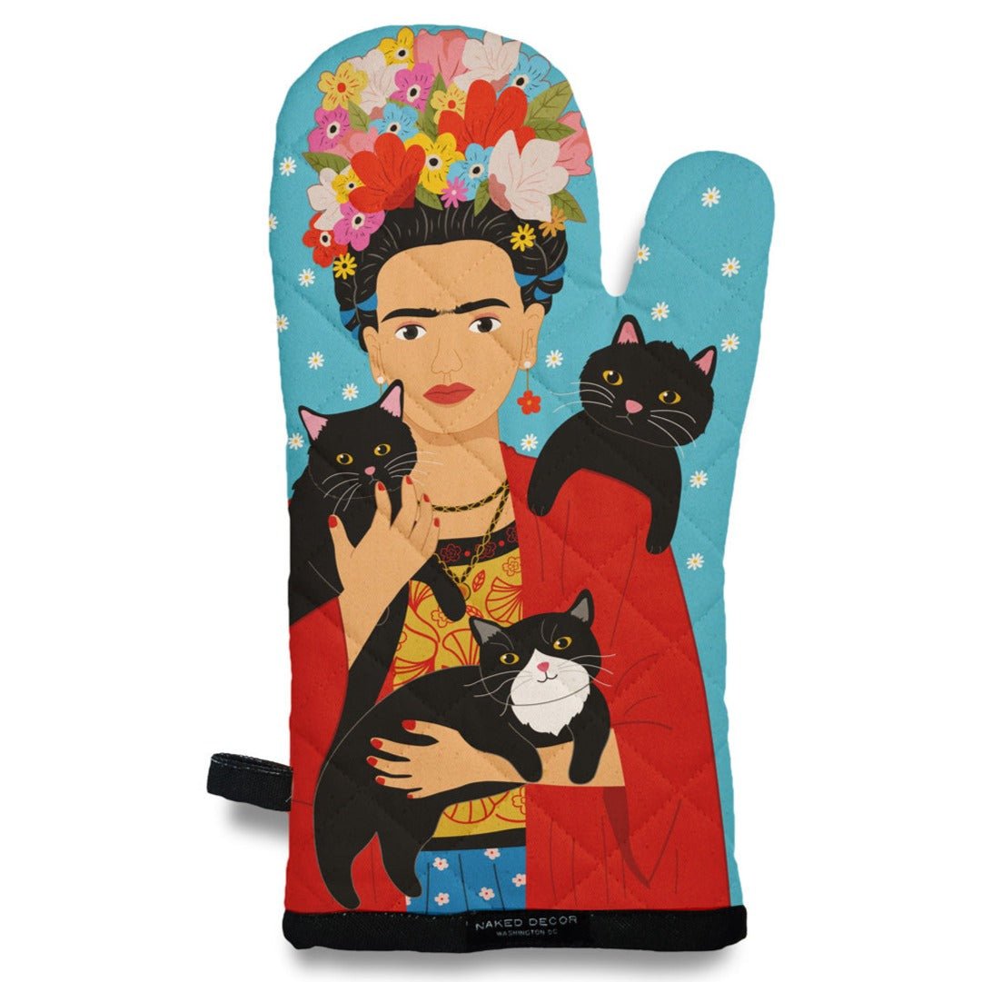 Oven Mitt - Frida With Three Cats - Gift & Gather