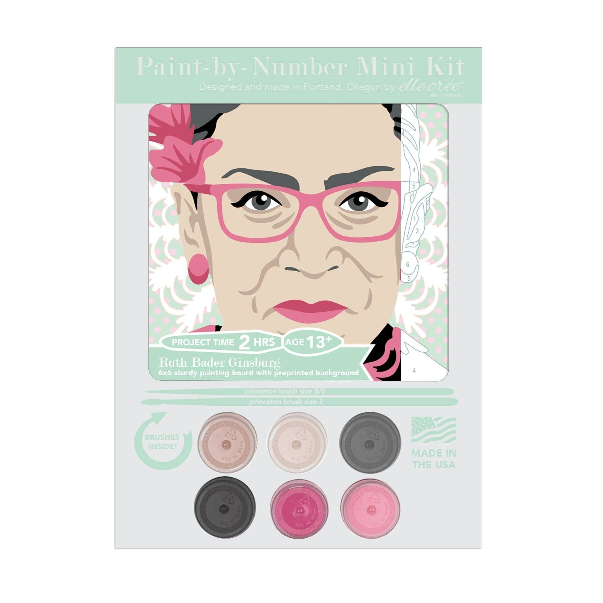 Paint-by-Number Kit - MINI - Ruth Bader Ginsburg - Gift & Gather