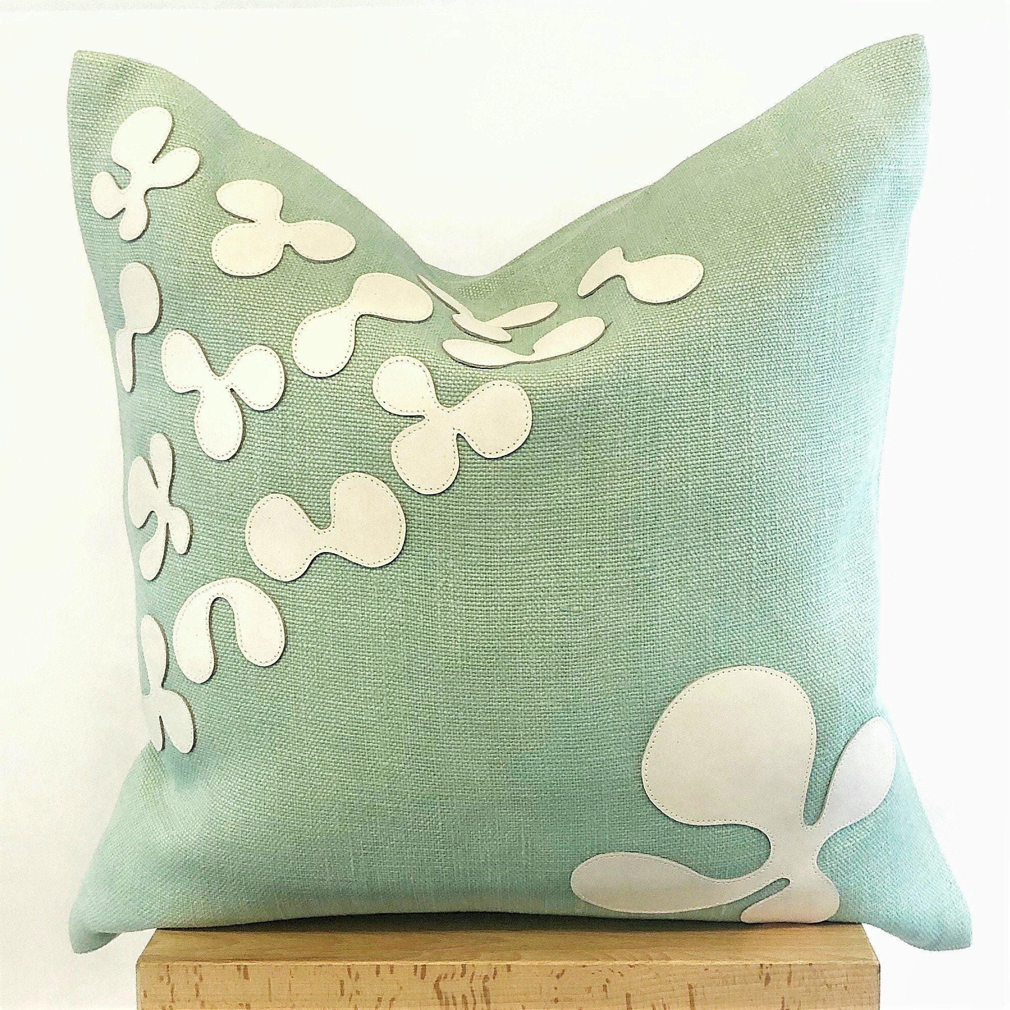 Pillow Cover Square - Mint Green - Mid Century Splatter Blots - Gift & Gather