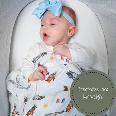 Policeman Baby Swaddle Blanket - Gift & Gather