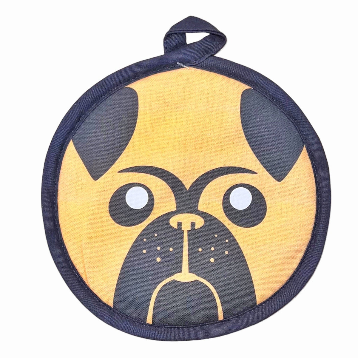 Pot Holder - Round - Pug - Gift & Gather