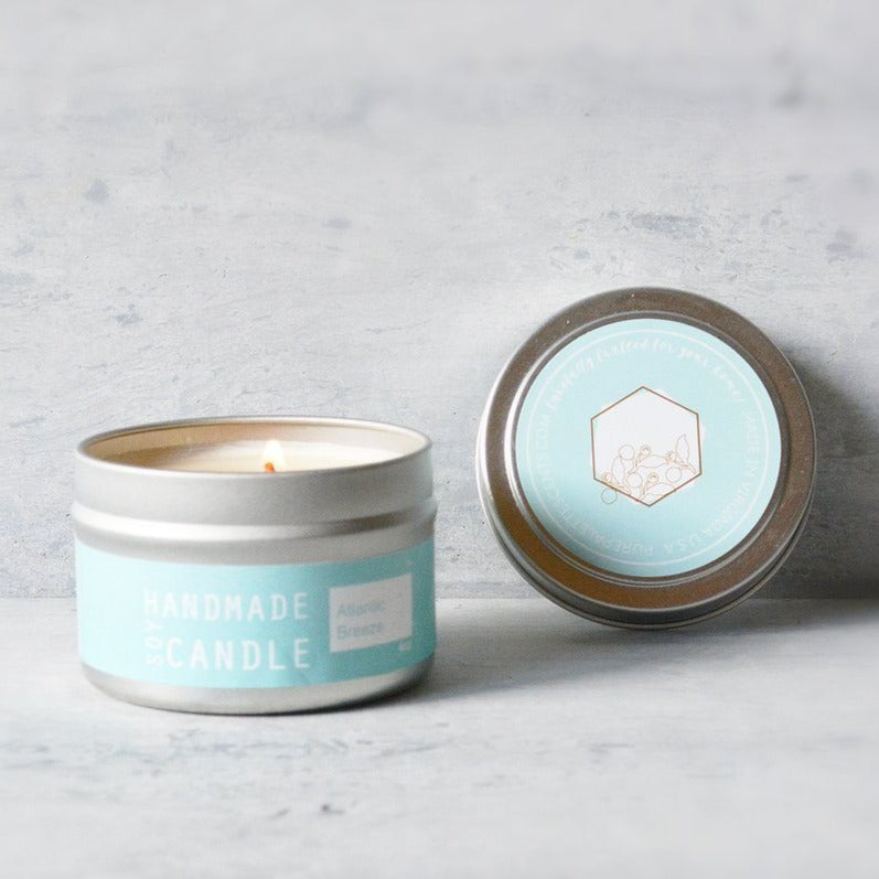 Soy Candle - 4oz Tin - Atlantic Breeze - Gift & Gather