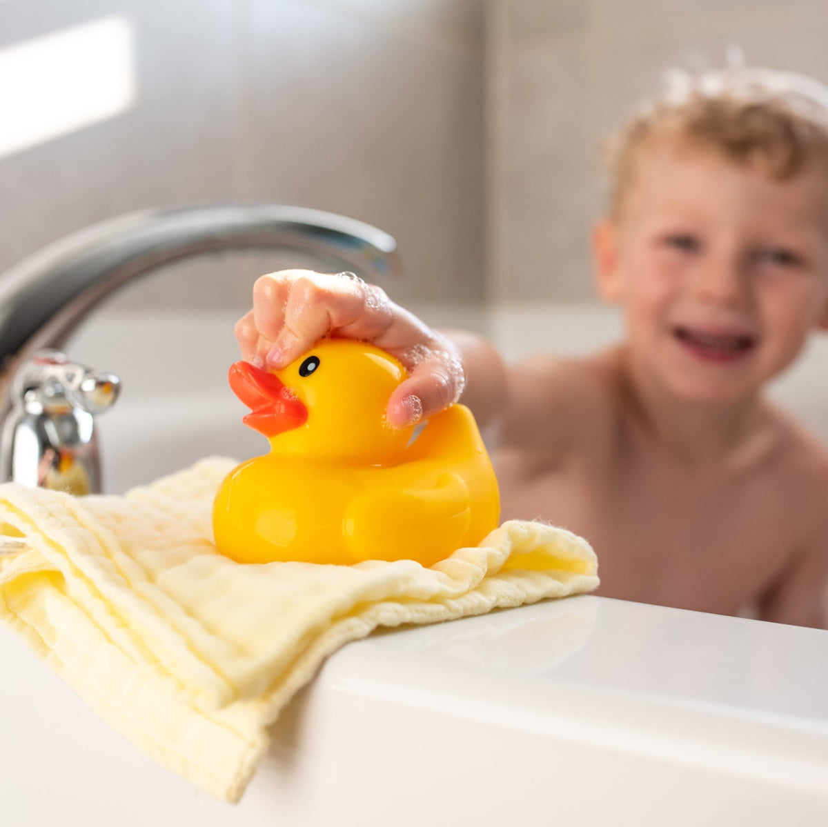 Splish Splash - Baby Toddler Washcloth 6 Pack: White - Gift & Gather