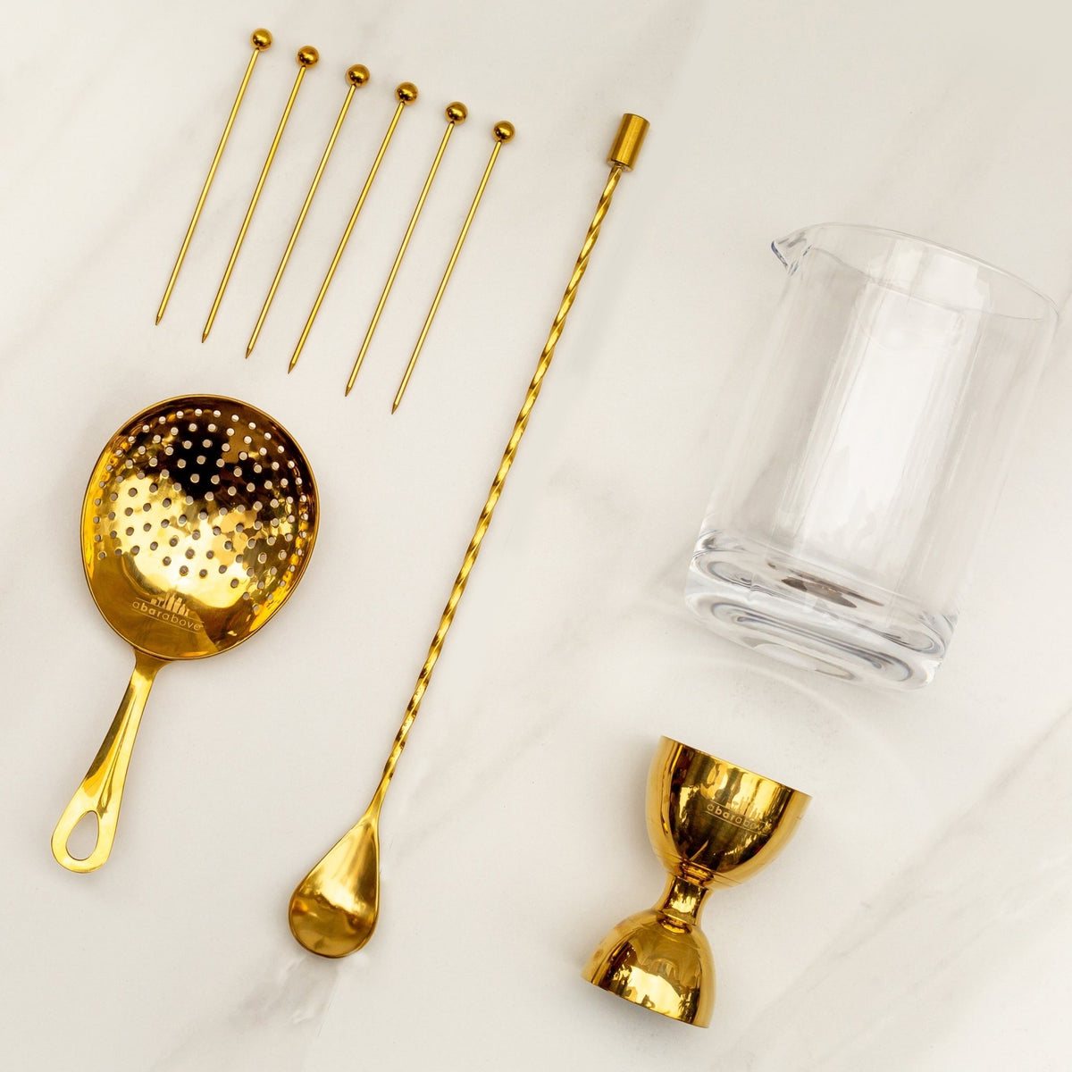 Stirred Cocktail 10 Piece Set - Gold - Gift & Gather