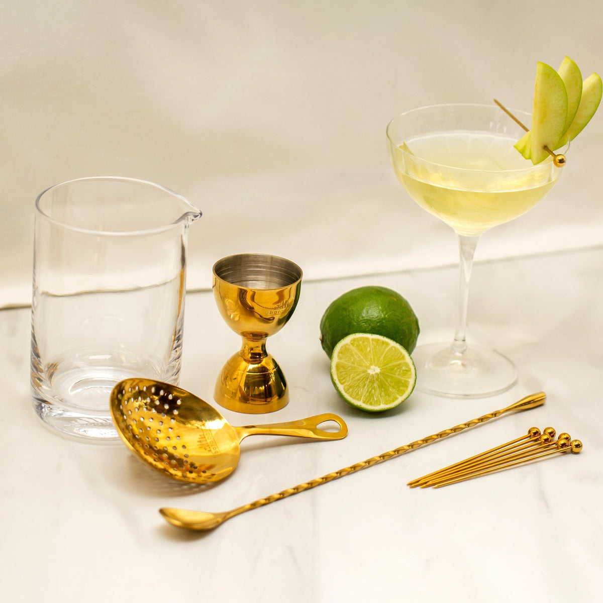 Stirred Cocktail 10 Piece Set - Gold - Gift & Gather