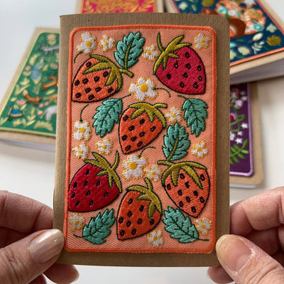 Strawberries Embroidery Pocket Notebook - Gift & Gather