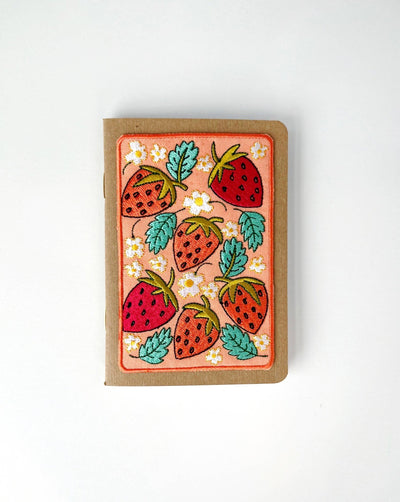 Strawberries Embroidery Pocket Notebook - Gift & Gather