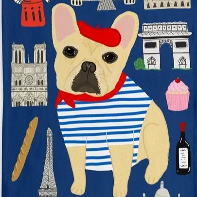 Tea Towel - Bonjour Frenchie - Gift & Gather