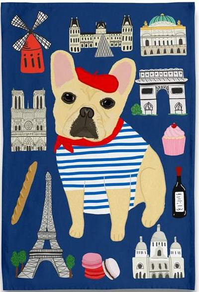 Tea Towel - Bonjour Frenchie - Gift & Gather