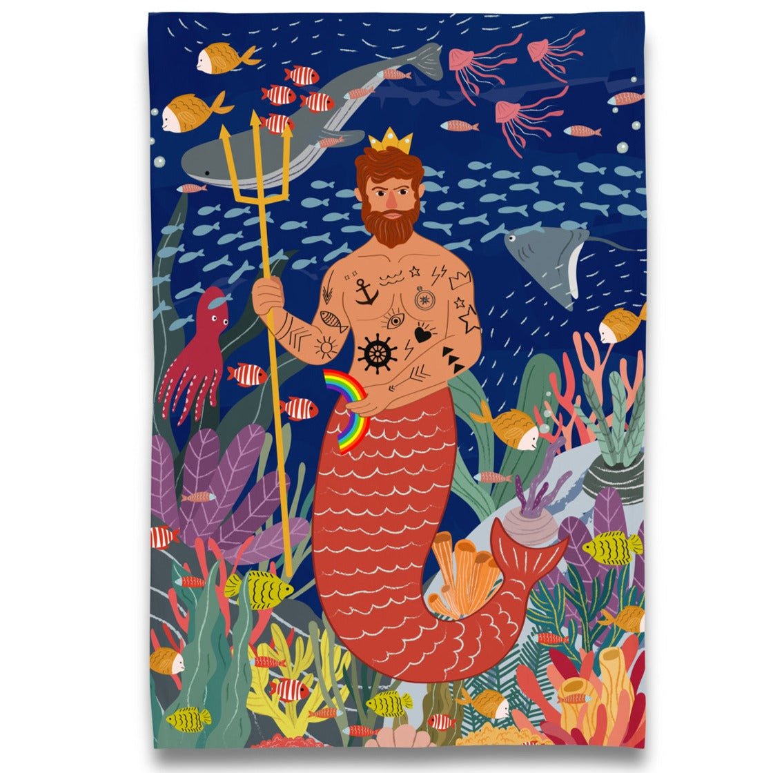 Tea Towel - Merman - Gift & Gather