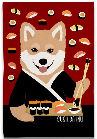 Tea Towel - Sushiba Inu - Gift & Gather