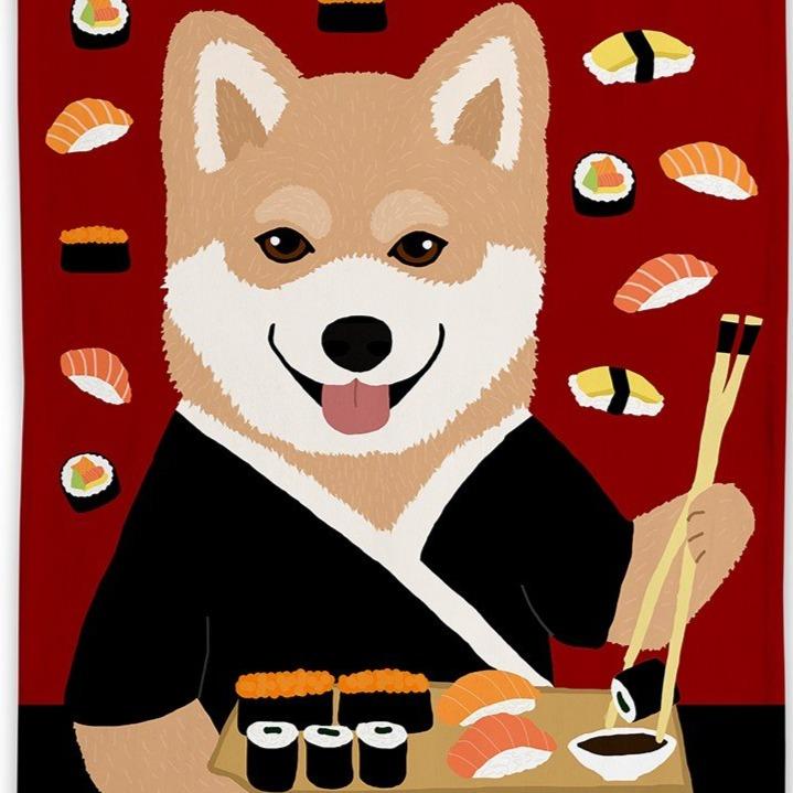 Tea Towel - Sushiba Inu - Gift & Gather