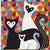 Tea Towel - Trio Cat - Gift & Gather