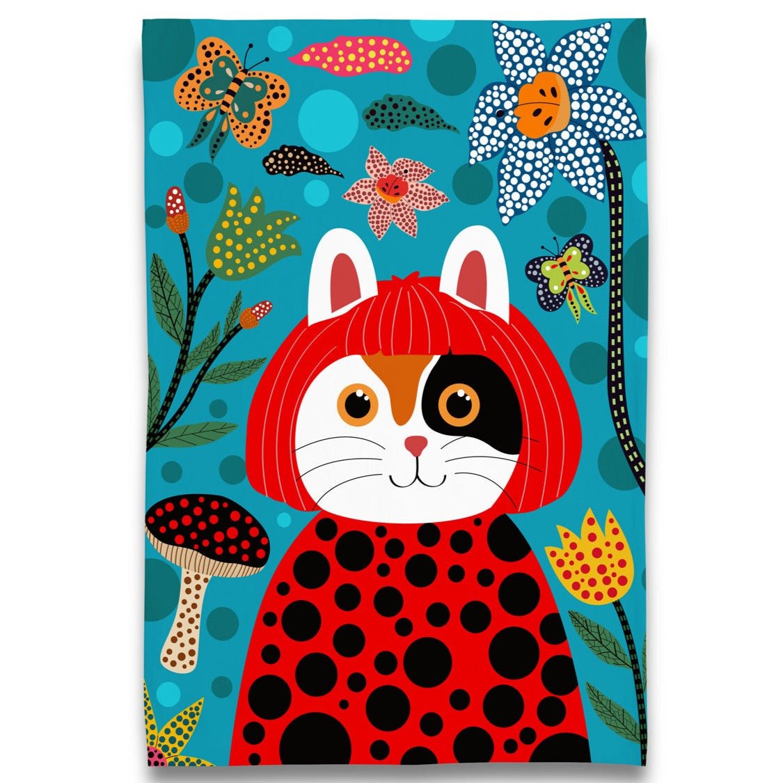 Tea Towel - Yayoi Kusameow - Gift & Gather