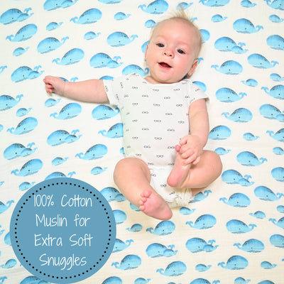 Whale, Whale, Whale Baby Swaddle Blanket - Gift & Gather