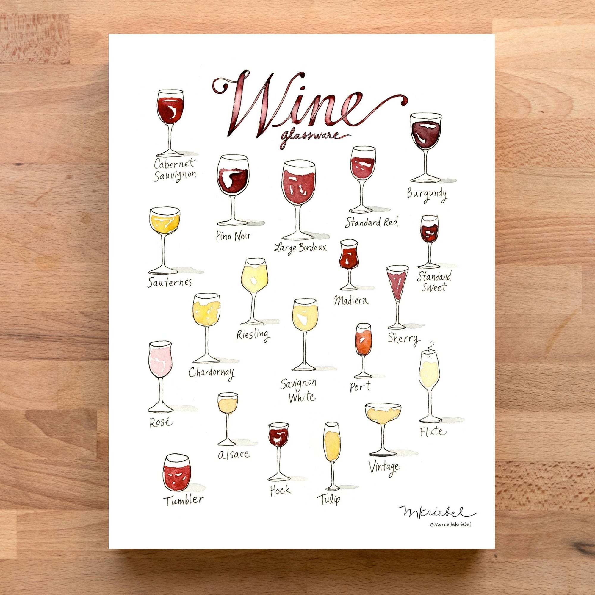 Wine Glassware Art Print - Gift & Gather