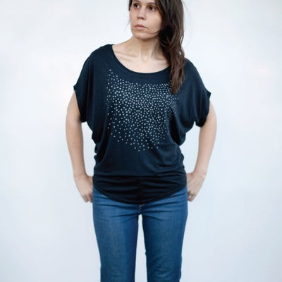 Women's Shirt - Meteor Shower - Black - Gift & Gather