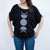 Women's Top - Moon Phases - Dolman Sleeve, Loose Fit - Black - Gift & Gather