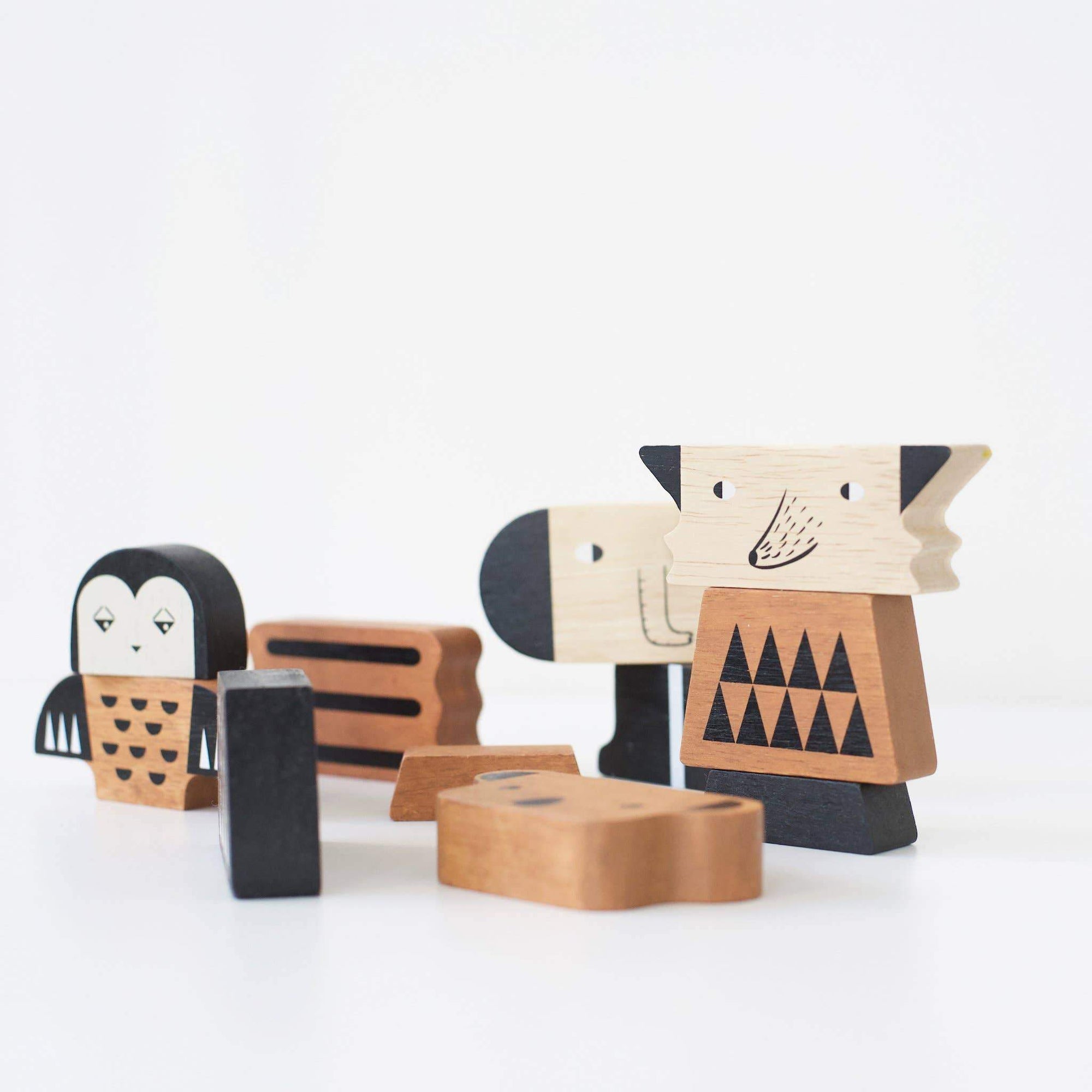 Wooden Blocks - Animal Tower - Gift & Gather